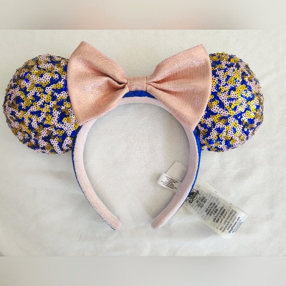 Disney Accessories - Disneyland Glimmering Sequined Minnie Mouse Ear Headband Pink & Royal Blue